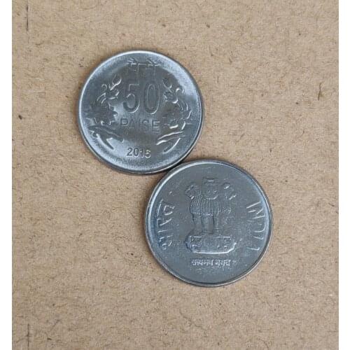 India 50 Paise 19mm Asia Coins Old Original Infrequent Coin Commemorative Edition 100% Real Random Year