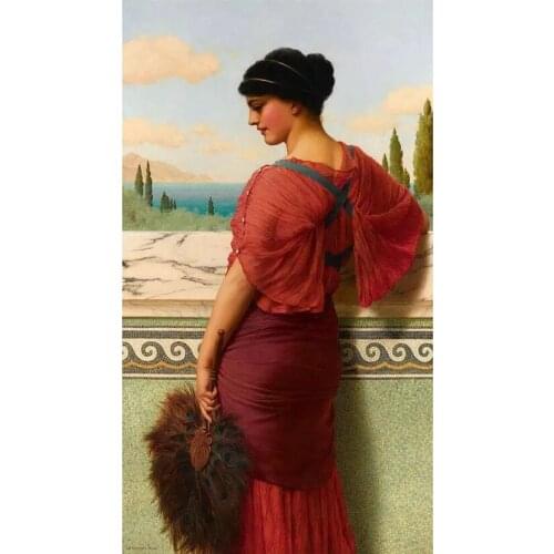 John William Godward Beauty Oil Painting Art 5D DIY Full Round Diamond Painting Cross Stitch 3D Embroidery Rhinestone Home Decor