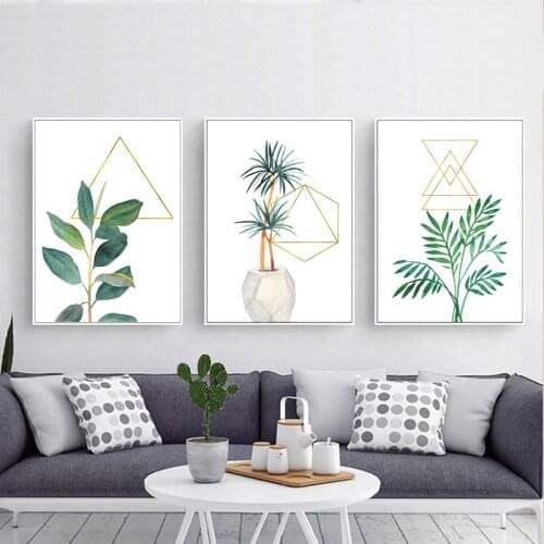 Green Leaves Painting Canvas Art Poster And Prints Wall Pictures for Living Room Home Decoration