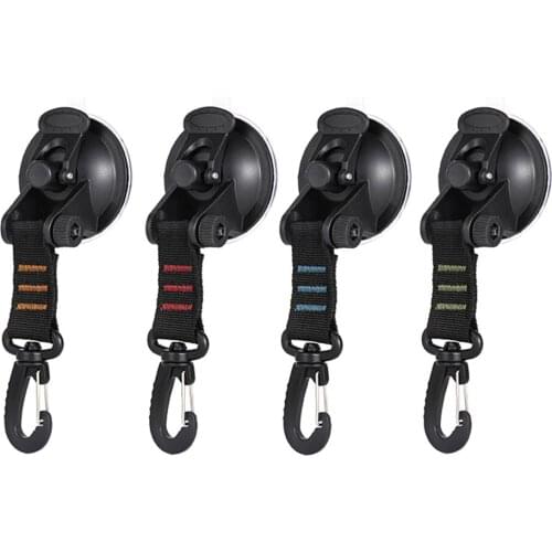 Suction Cup Hook Outdoor Camping Hiking Suction Cup Anchor Hook Reusable Tie Down Home Securing Hooks Portable Hook Carabiner