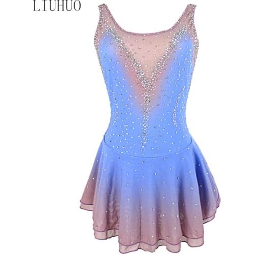 LIUHUO Figure Skating Dress Womens Girls' Ice Skating performance Rhythmic gymnastics competition Dance Leotard Costume Child