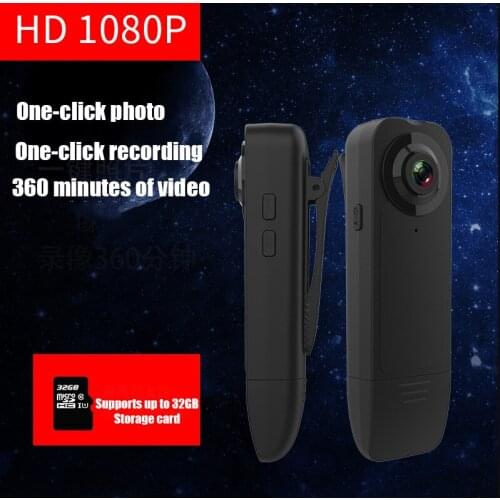 Mini Camcorders Back Clip Camera Law Enforcement Recorder Small Security Camera Matte Night Vision Portable Work Recorder Black