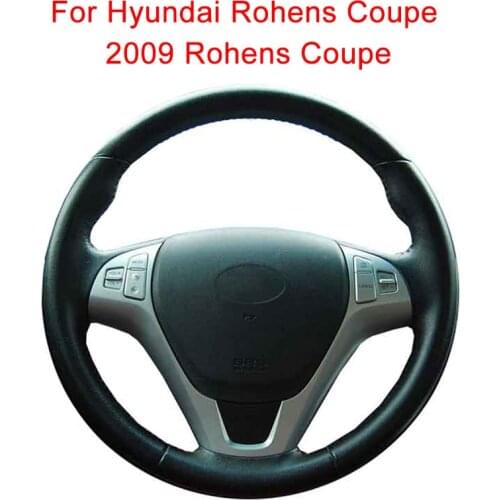 Customized DIY Car Steering Wheel Cover For Hyundai Rohens Coupe 2009 Rohens Coupe Fiber Leather Braid For Steering Wheel Soft