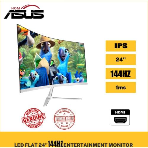 Homasus 24 Inch 144HZ Monitor Display Curved Screen Computer Monitor PC 1K HD Gaming VGA HDMI 24 Flat Panel Portable Monitor