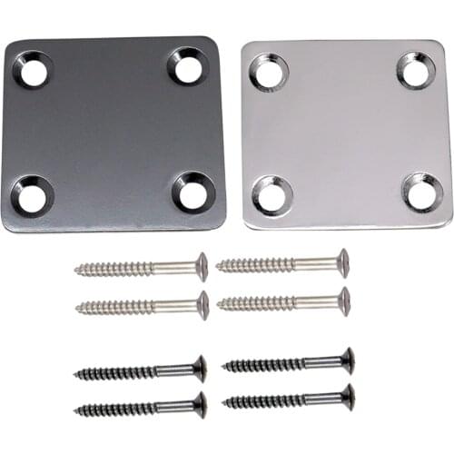 Guitar Neck Plate w/ Mounting Screws for Electric Fender Strat Tele Guitar Stringed Instrument Neck Plate Replacement