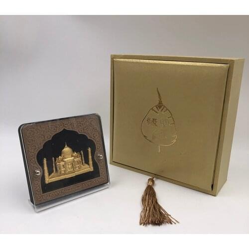 New Fashion 3D Gold Foil Home Desktop Decoration or Car Display 24k Gold Foil Taj Mahal Hot Selling in India