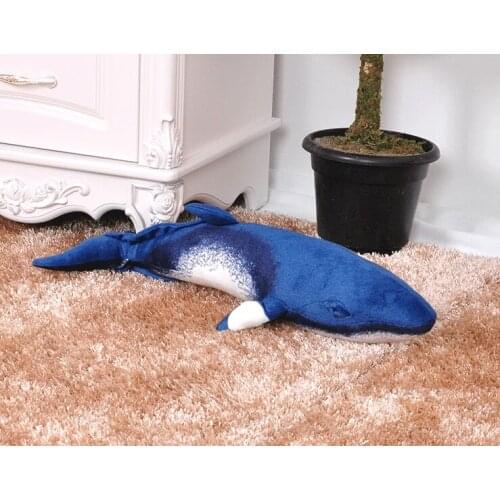 New plush cartoon shark toy cute dark blue whale doll gift about 55x25cm 2724