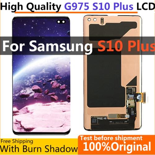 Original Assembly S10Plus lcd For Samsung S10+ G975 LCD S10 Plus G975W G975F Display Touch Screen Digitizer With Dead Pixel Part