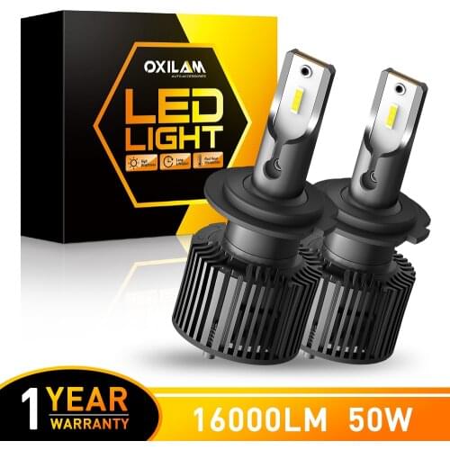 OXILAM 2Pcs 16000LM Light Bulbs for Auto H7 H4 LED Car Headlight H8 H11 HB3 HB4 Auto Lamp for BMW E60 E90 E83 E39 Kia Rio Ceed