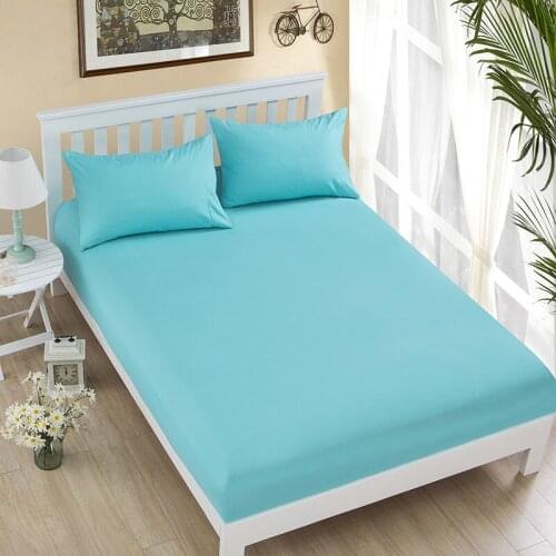 Polyester Mattress Cover Reusable Anti-dirty Anti Mites Mattress Protection Pad Cover Soft Comfortable Bed Cover Fitted Sheets
