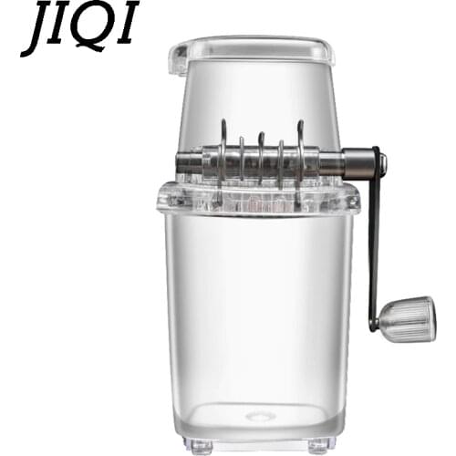JIQI Ice Crusher Manual Shaver Ice Chopper Slushies Smoothies crushing tool Fried ice machine Transparent DIY children snack