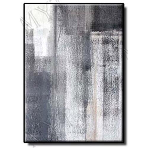 Hand Painted Wall art Picture Abstract white and gray landscape oil painting handmade for Living room home decor no framed