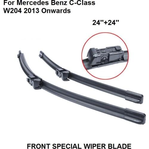 Wiper Blade For Mercedes For Benz C-Class W204 2013 Onwards 24''+24'' Natural Rubber Clean Front Windshield