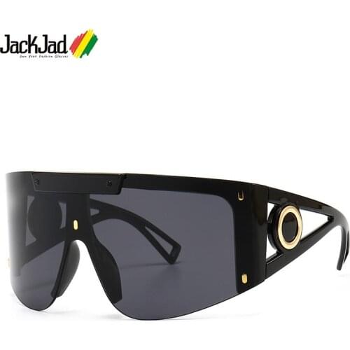JackJad 2020 Fashion Modern Cool Oversized Shield Style Sunglasses Women Vintage Brand Design Sun Glasses Oculos De Sol 2088