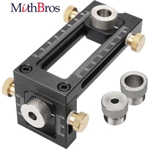 MithBros 2 in 1 Drill Puncher Locator Woodworking Cross Oblique Flat Head Screw Jig Kit Bed Cabinet Screws Punch Locator