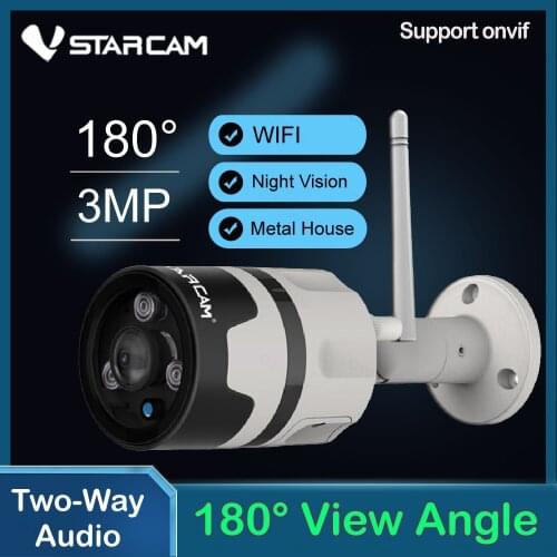 Vstarcam 180 Degree 3MP IP Camera Outdoor Wifi Camera IP66 Waterproof Motion Detection Night Vision Panoramic Bullet Camera