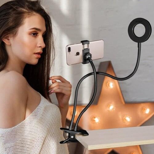 Universal Selfie Ring Light with Flexible Mobile Phone Holder Lazy Bracket Desk Lamp LED Light For Youtube tik tok Live Stream