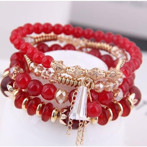 European and American style tassel multi-layer bracelet handmade crystal wild temperament bracelet for women jewelry for women