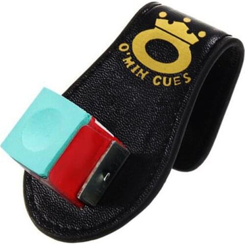 High Quality Pool Billiards Snooker Accessories Leather Magnetic Belt Clip Chalk Holder Accessory Random Color Delivery