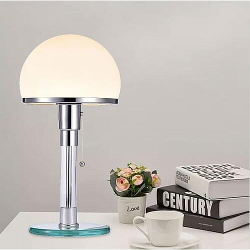 WG24 Bauhaus table lamp Wilhelm Wagenfeld design modern Bauhaus desk light glass stainless steel classic lighting bedroom study