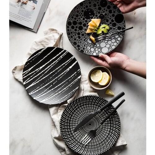 WSHYUFEI Nordic ceramics Breakfast plate Steak Fruit Plate Western plate cake dessert spices plate Home kitchen dinner plate
