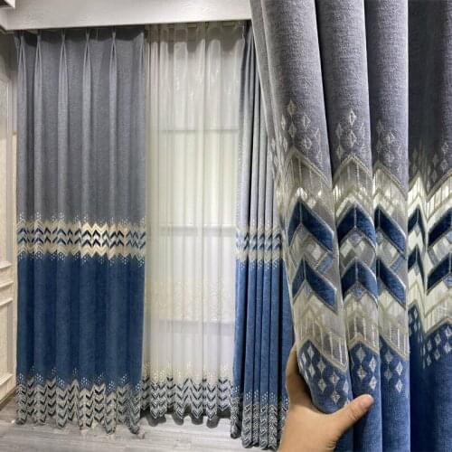 Alpaca Embroidered Curtain Fabric European Jacquard Stitching Blackout Curtains For Living Room Bedroom Curtains