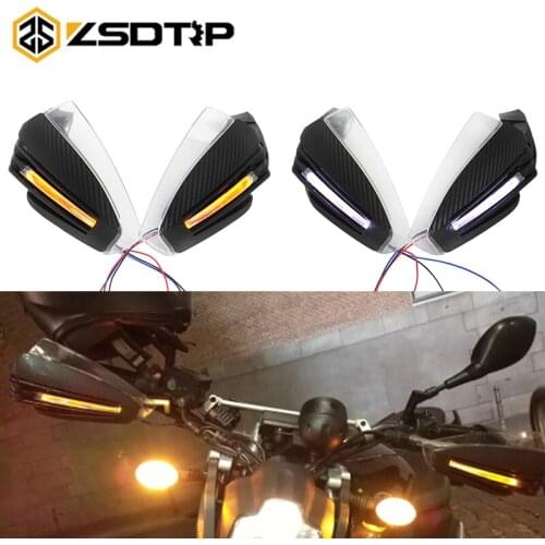 ZSDTRP Motorcycle led Hand Guard Shield Windproof Motorbike Motocross Universal Protector Modification Protective Gear