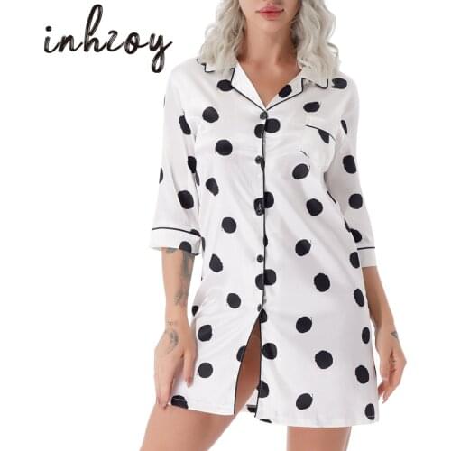 Shirt Pajamas Robes White Womens Negligee V-Neck Top Gown Nightgown Summer Sleepwear Turn-down Collar Sleepshirts Dress Homewear