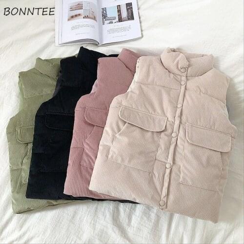 Vests Women Korean Chic Single Breasted Ladies Sleeveless Outwear All-match Pure Simple Daily Femme Jacket Daily Stylish Clothes