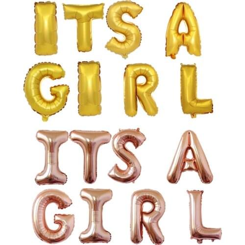 16 inch ITS A GIRL Aluminum Film Balloon Set Girl Baptism Baby Welcome Party Decoration Balloon Set