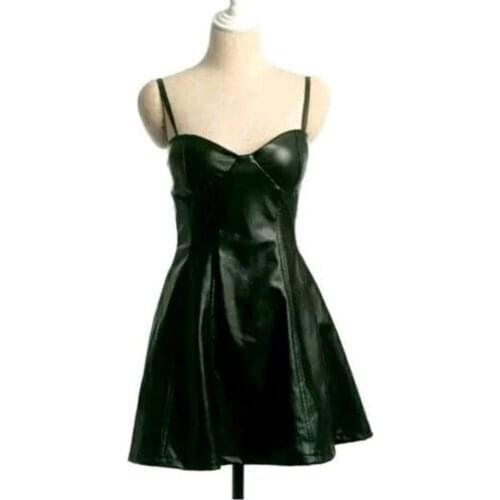 2017 Death Note Misa Amane Imitation Leather Dress Sexy Uniform Cosplay Costumes