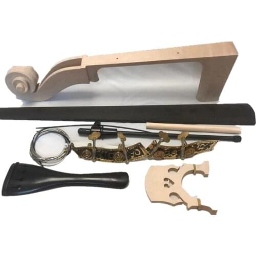 3/4 Upright Bass Part:neck with fingerboard,bridge,tailpiece,Germany style pegs