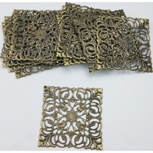 50mm 20pcs Wholesale Filigree crafts Hollow Embellishments Findings,Jewelry Accessories,Bronze Tone ornaments