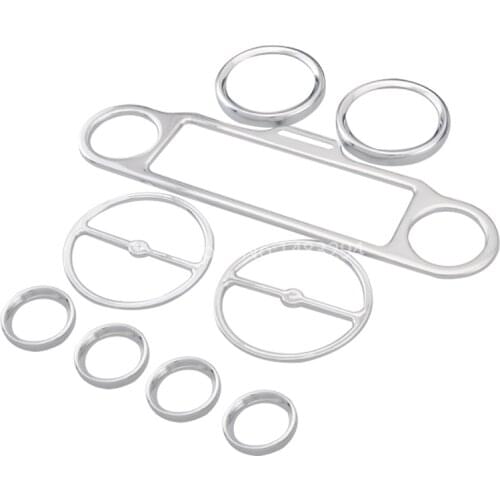 9Pcs Chrome Stereo Accent Speedometer Speaker Trim Ring For Harley Touring Electra Street Tri Glide 1996-2013