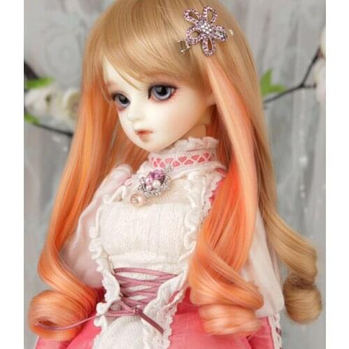 Doll accessories 1/3 Bjd wig doll hair long curly multicolour gentle women girl hair fancy cute- fa01