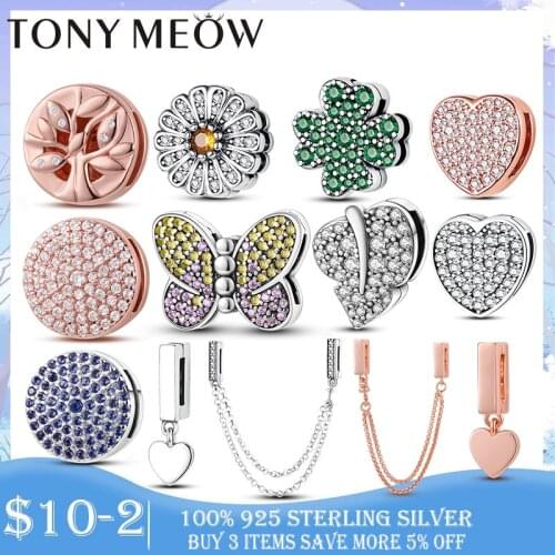 Family Tree Charm 925 Sterling Silver & Rose Gold Color Family Tree Clip Charm Beads Fit Original Reflexion Bracelet Jewelry