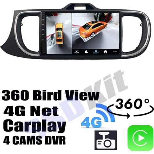 For KIA Soluto Sephia Pegas AB 2017~2021 Car Audio Navigation GPS Carplay DVR 360 Birdview Around 4G Android System