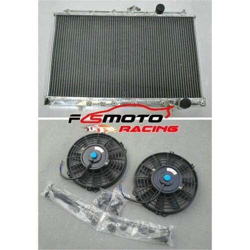 For MITSUBISHI LANCER EVO 1 2 3 1992-1996 92 93 96 ALUMINUM RADIATOR + 2*FANS MT 1993 1994 1995 1996 94 95