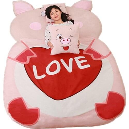 Fancytrader Giant Stuffed Animal Pig Bed Soft Plush Beanbag Mattress Sofa Mat
