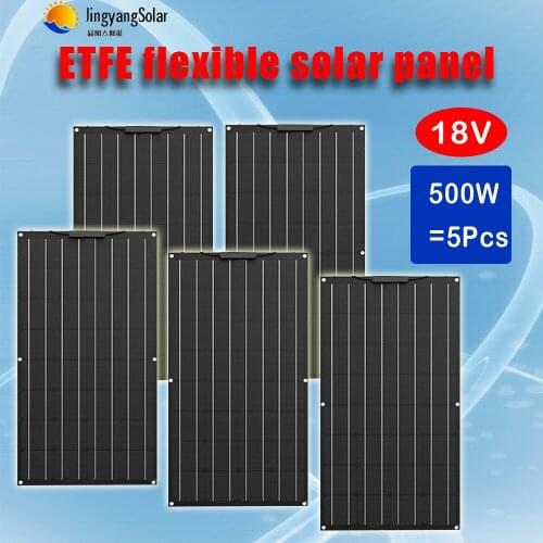 5pcs high-efficiency flexible solar panel 100w roof car RV onboard 12V charging system,1050MM*540MM*2.5MM