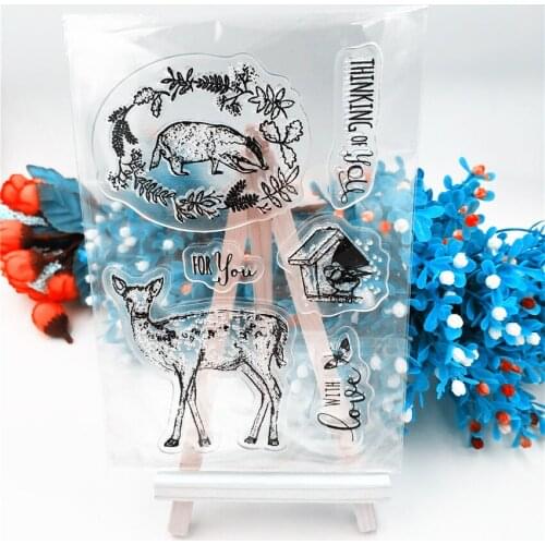 Hot sale Wild boar wreath Transparent Clear Stamps / Silicone Seals Roller Stamp for DIY scrapbooking photo album/Card Making