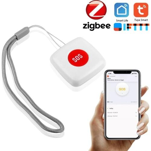 TUYA ZigBee SOS Button Sensor Alarm Elderly alarm Waterproof Emergency Panic Button Tuya Smart Life App Remote Control