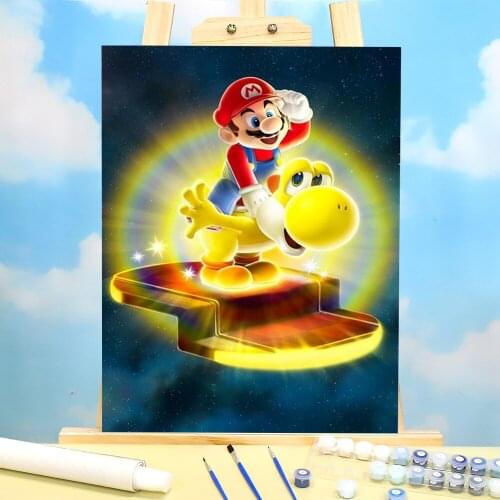 Carton Mario DIY Paint By Numbers Kit Oil Paints 50*70 Painting On Canvas Loft Picture Crafts For Adults Handiwork