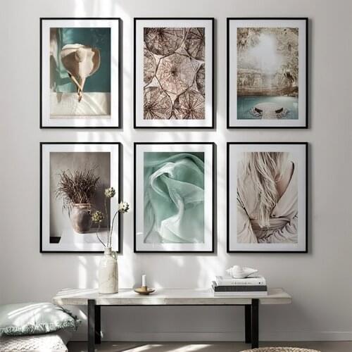 Scandinavia Leaf Plant Landscape Wall Art Canvas Painting Sexy Women Poster And Print Modern Pictures Living Room Decoration