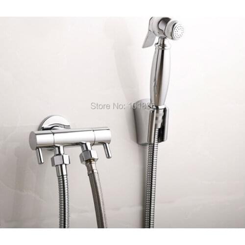 L16905 Wall Mounted Chrome Finish Brass Bidet Tap with Brass Sprayer