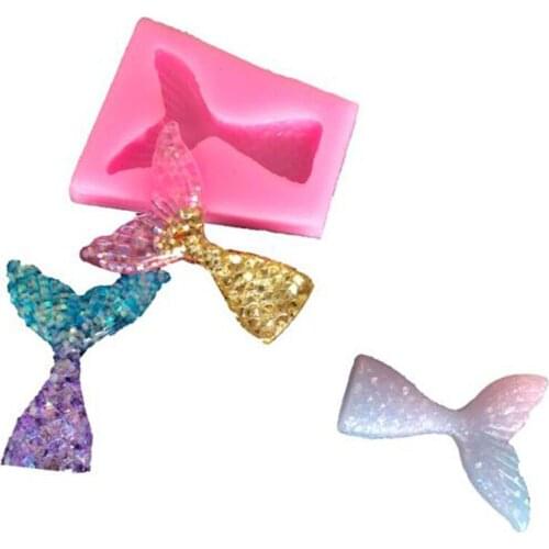 New Mermaid Tail Silicone Mold Cookie Biscuits Fondant Cake Molds Candy Chocolate Pudding Mould Kitchen Cake Baking Tools H043