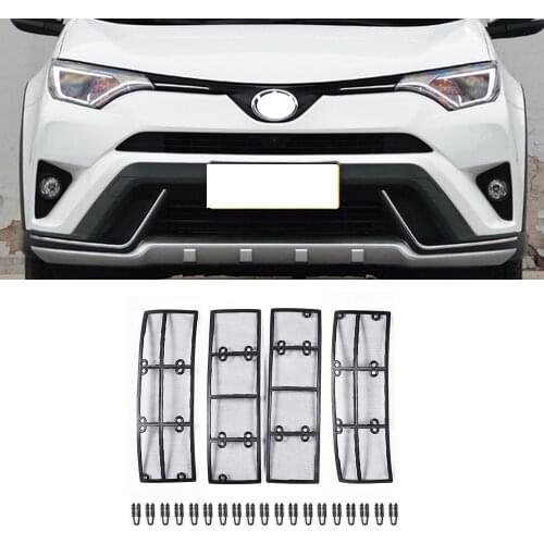 Car STAINLESS STEEL Front Grill Guard Grille Insect Screen For Toyota RAV4 2016 2017 2018 Accessories