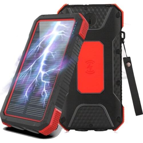 Power Bank 45000 MAh Wireless Solar Wireless Charging External Battery PowerBank SOS LED One-way Quick Charge Portable Charger