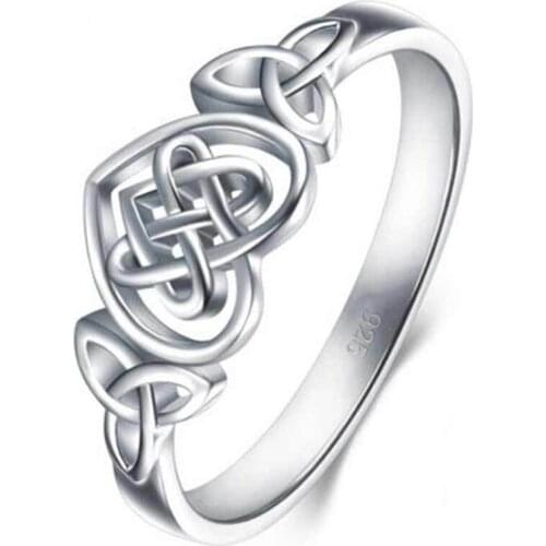 Simple Women Carved Hollow Love Heart Knot Finger Ring Party Jewelry Gift Engagement Ring