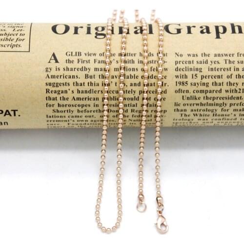 Rose Gold Color 2.0mm Ball Chain 70/80cm Long Necklace fit Pendant Necklace for Women Gift NBC001-RG